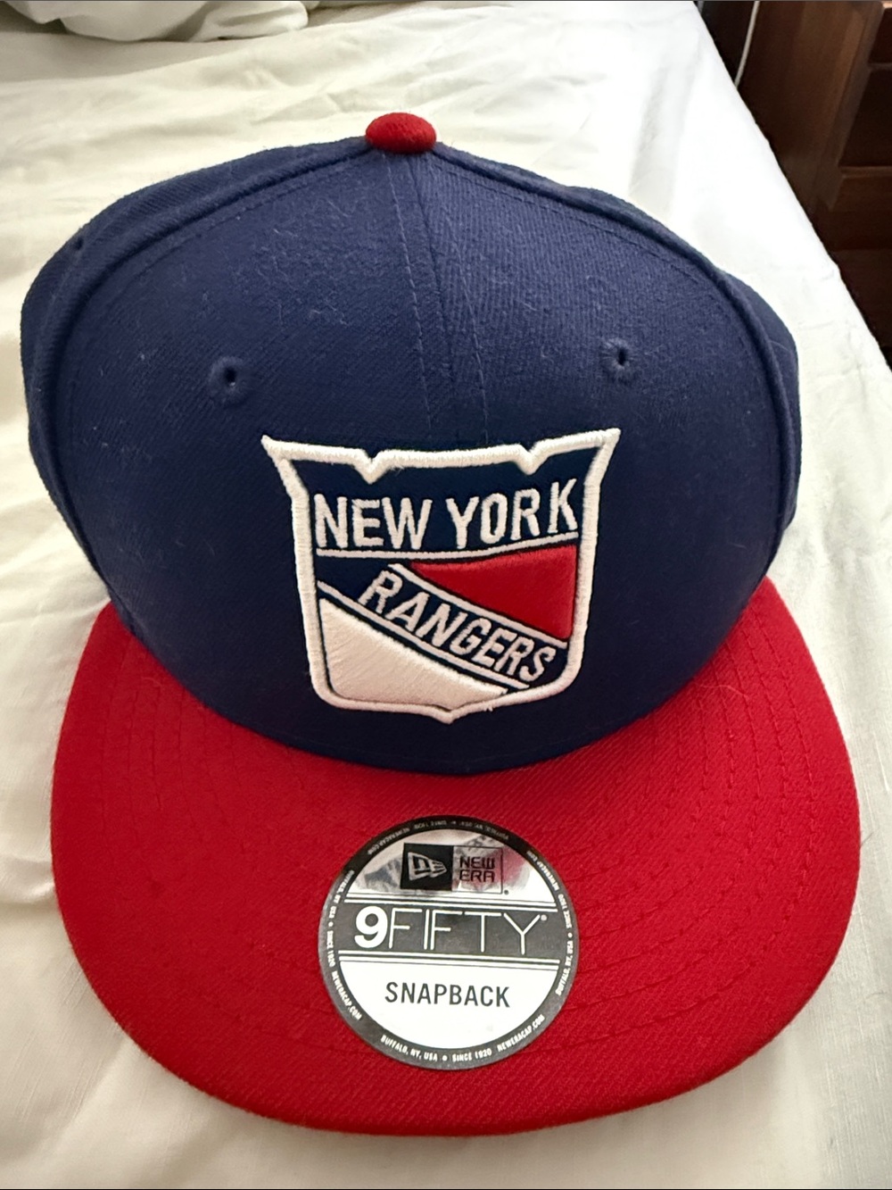 New Era New York Rangers Snapback Hat - Navy & Red